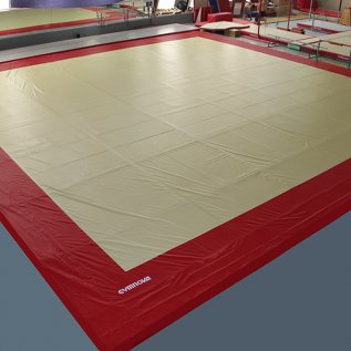 ZWEIFARBIGE ABDECKPLANE FÜR BODENTURNFLÄCHE AUS GLATTEM PVC - 14 x 14 m